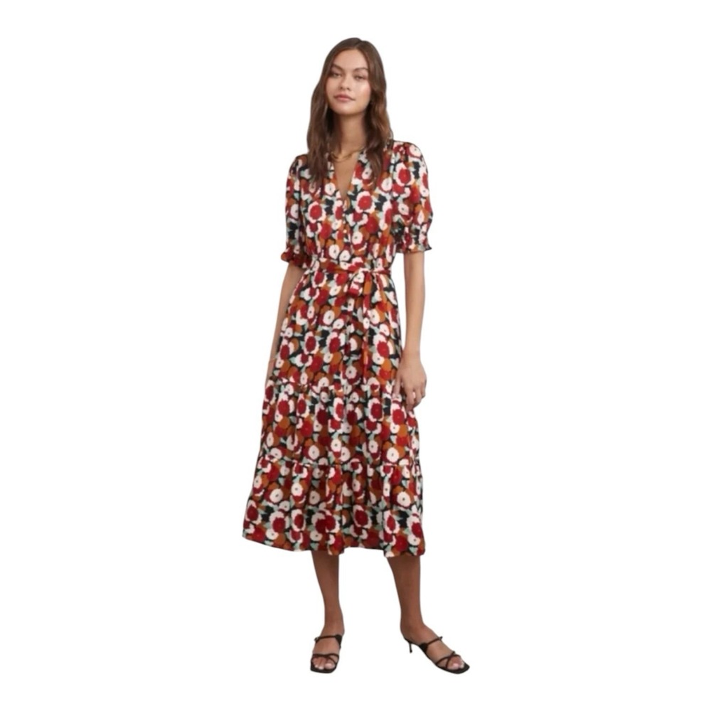 RAILS‎ Eliana Pansy Dress Women's Small Floral Short Sleeve Formal Resort NWOT